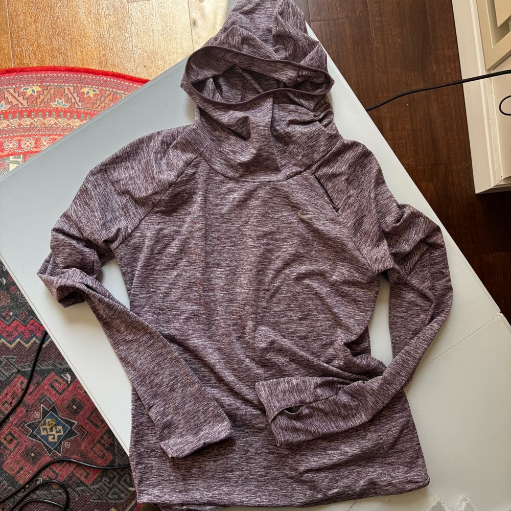 Nike Running Purple Hooded Long Sleeve Top